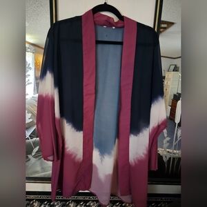 Stylish Pink and Blue Kimono